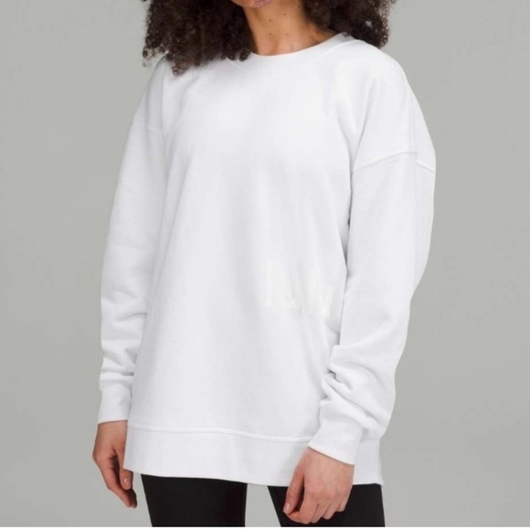 LULULEMON Perfectly Oversized Crew in White, Size 16 - Picture 1 of 7